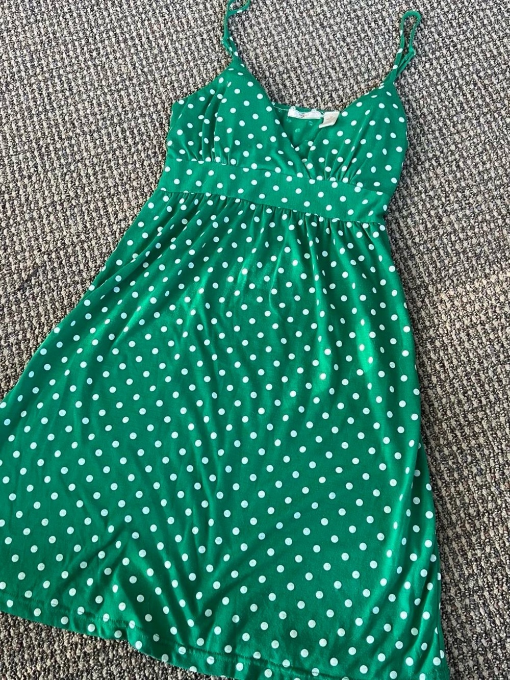 Y2K Green Babydoll Polka Dot Sundress